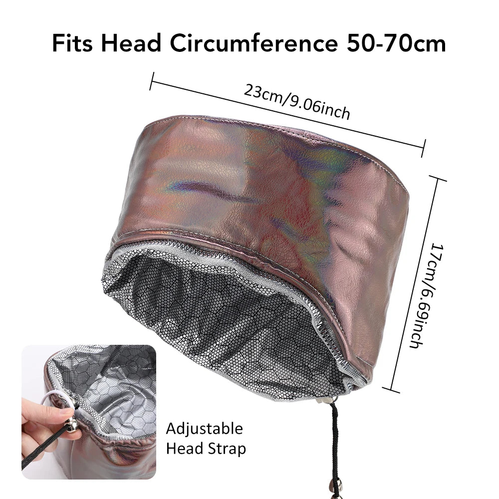 Hair Steamer Cap for Deep Conditioning, PU Leather Electric Heating Hat with 9 Temp Levels 5 Timers, Waterproof Spa Treatment Peaceful Pleasures Health and Wellness