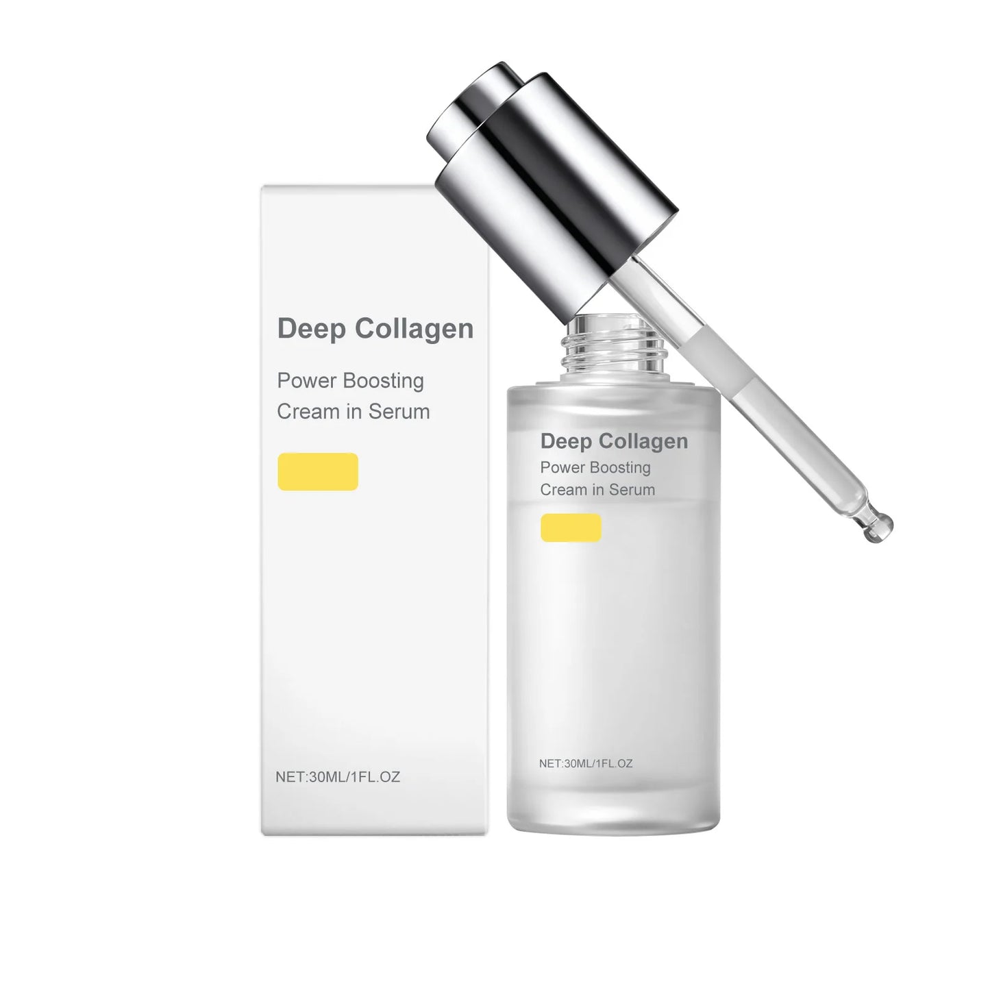 Deep Collagen Serum Improves Fine Lines Firming Face Anti-Wrinkle Deep Nourishing Hydrating Smoothing Skin Silk Collagen Essence Peaceful Pleasures Health and Wellness 30ml boxed