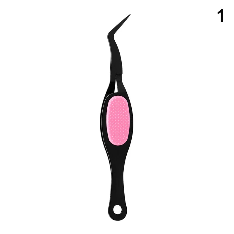 Reverse Tweezers Straight Curved Tweezer X-shaped Stainless Steel Multifunctional Eyelash Curler Extension Antislip Makeup Tool Peaceful Pleasures Health and Wellness 11