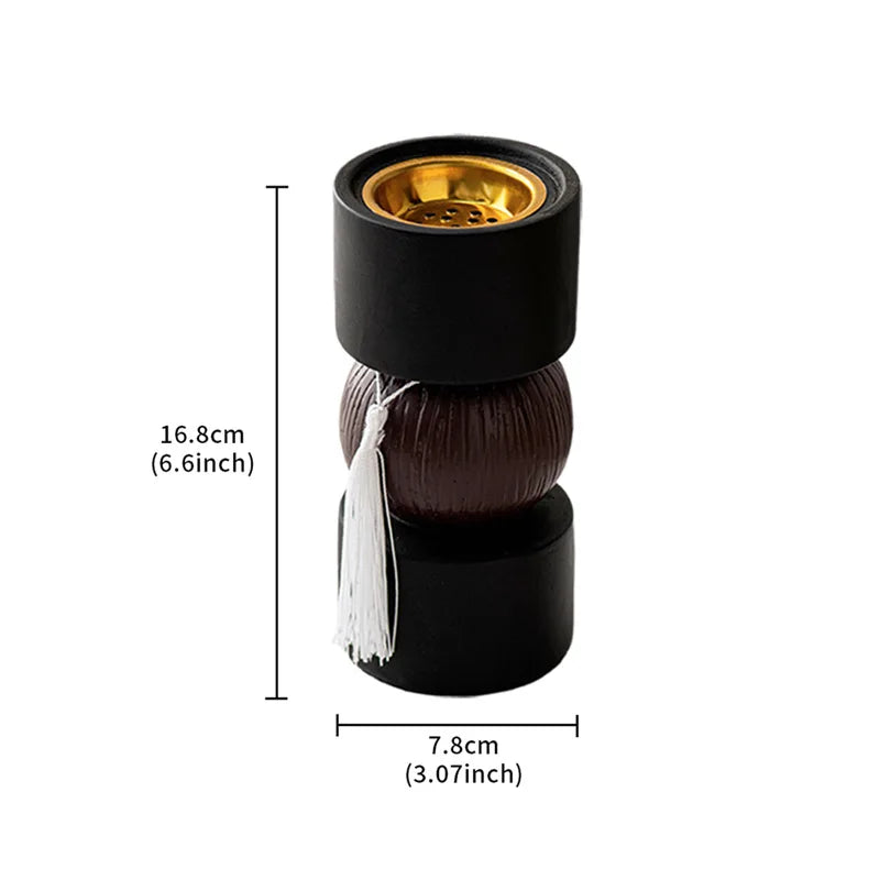 Arabic Resin Incense Burner with Tassel | Boho Home Decor Incense Burner Peaceful Pleasures Health and Wellness black