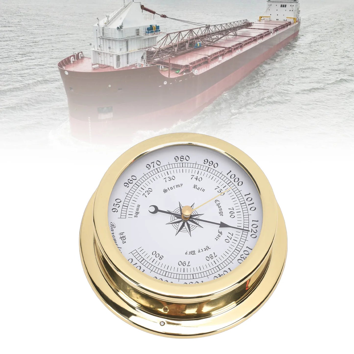 4.7" Brass Marine Barometer | Yacht & Boat Air Pressure Gauge