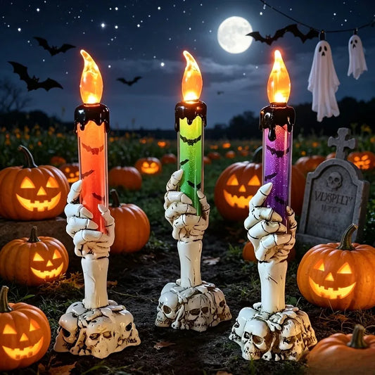 Halloween LED Skull Ghost Candle Light | Haunted House Decor Halloween Candle Decor Peaceful Pleasures Health and Wellness