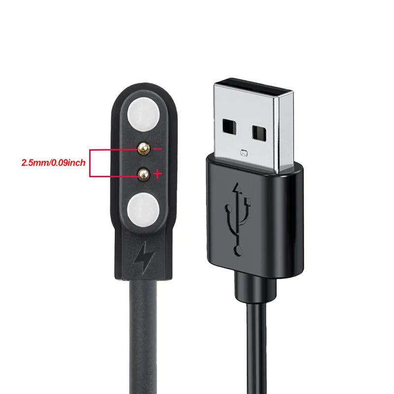Magnetic Charging Cable for Haylou Smartwatch LS02 LS09B RS4 Peaceful Pleasures Health and Wellness Black
