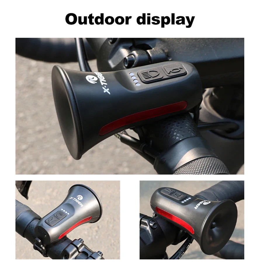 X-TIGER Electric Bike Horn & Light | USB Rechargeable IPX4