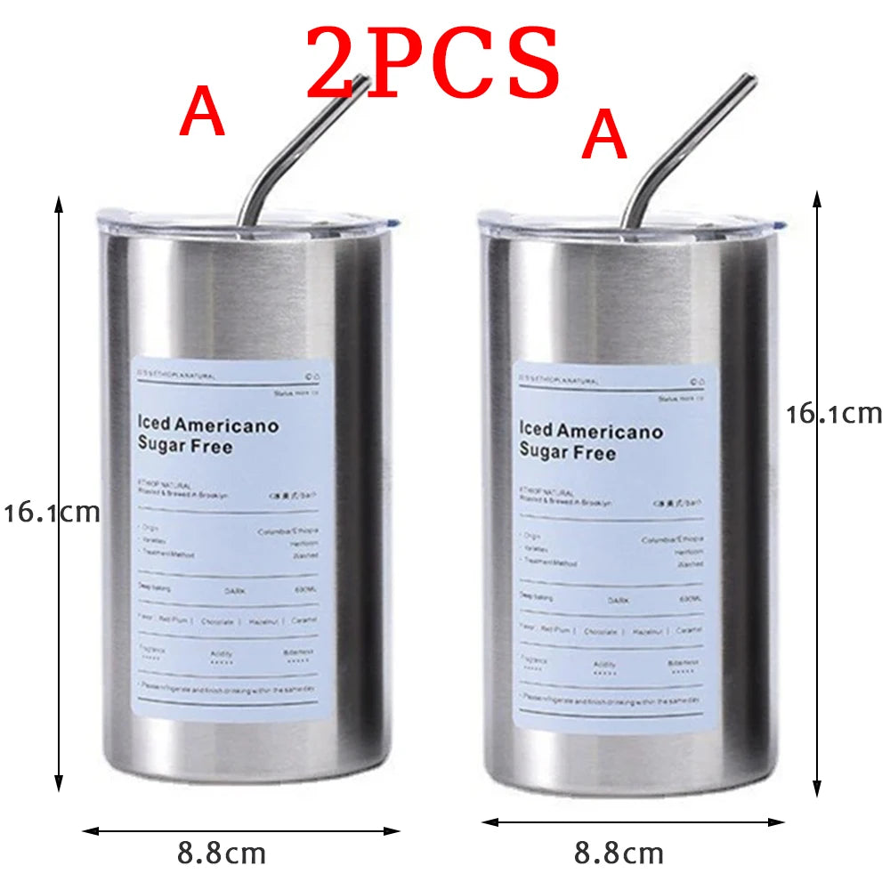 600ml Vacuum Insulated Thermos Cup | 304 Stainless Steel Coffee Mug with Straw – Leak-Proof, 12–24 Hour Insulation