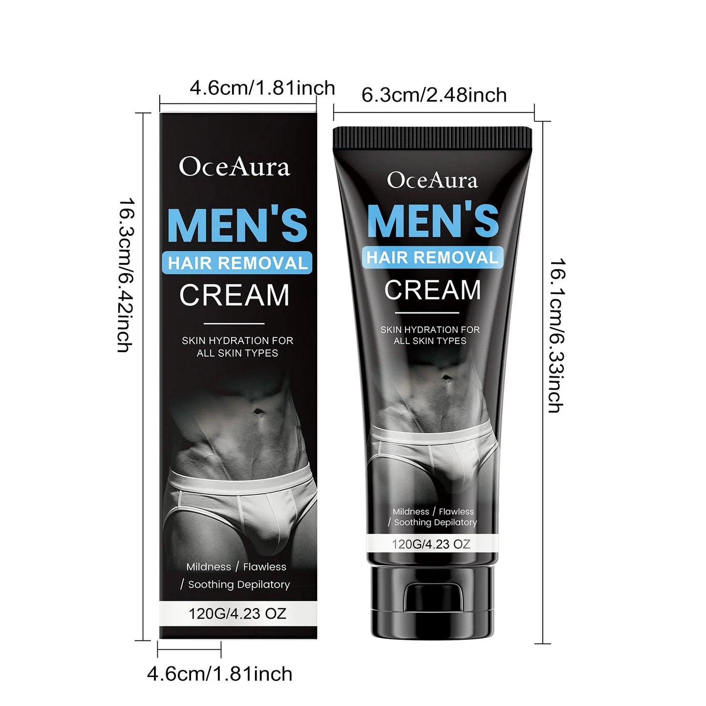 Men's Painless Hair Removal Cream – Chest Arms Legs