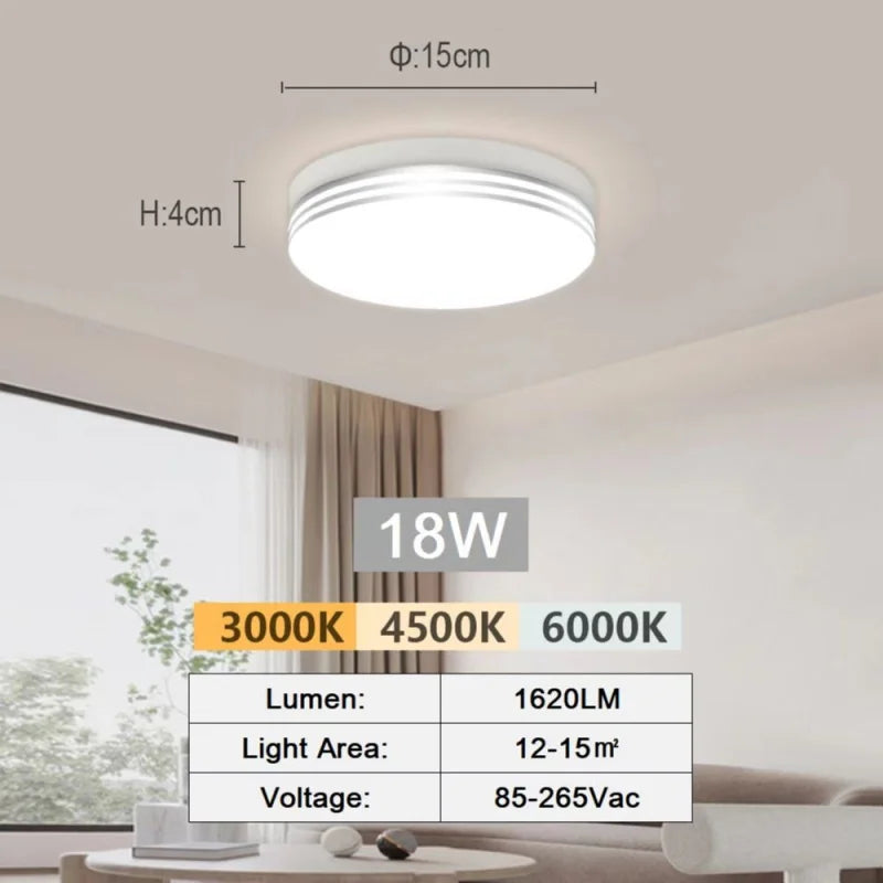 RUNTOIN 18W–48W Square LED Ceiling Panel Light | 30CM Modern