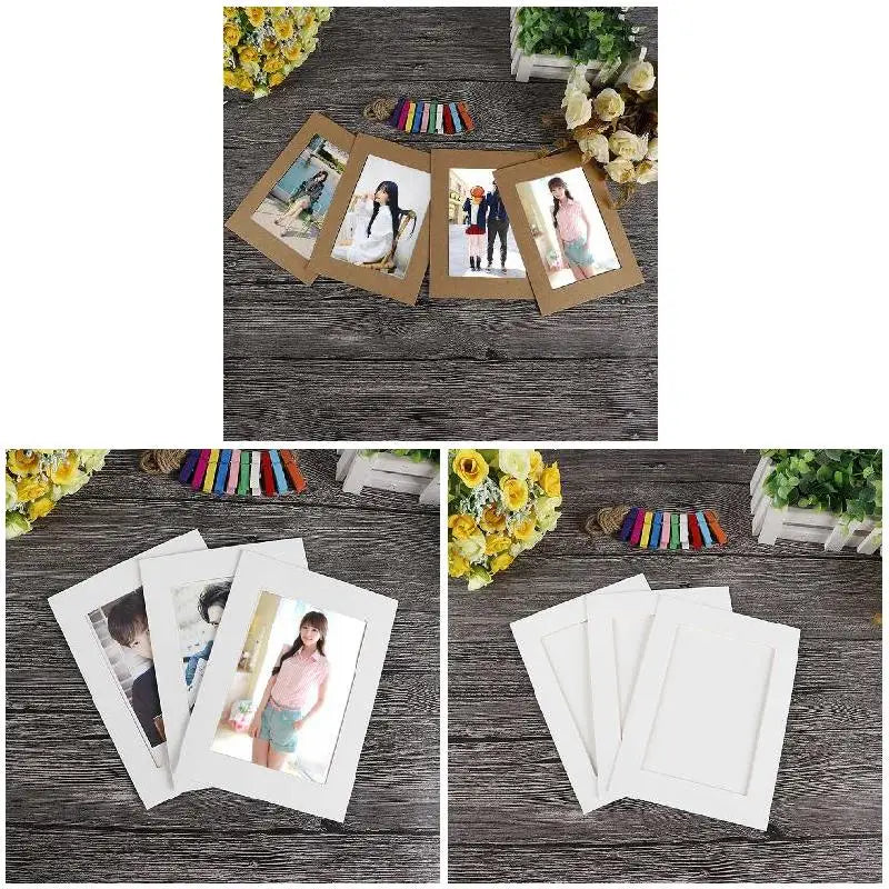 10pcs Photo Frame DIY 5/7 Inch Kraft Paper Hanging Wall Picture Album Decoration For Home Photo Frame Home Peaceful Pleasures Health and Wellness