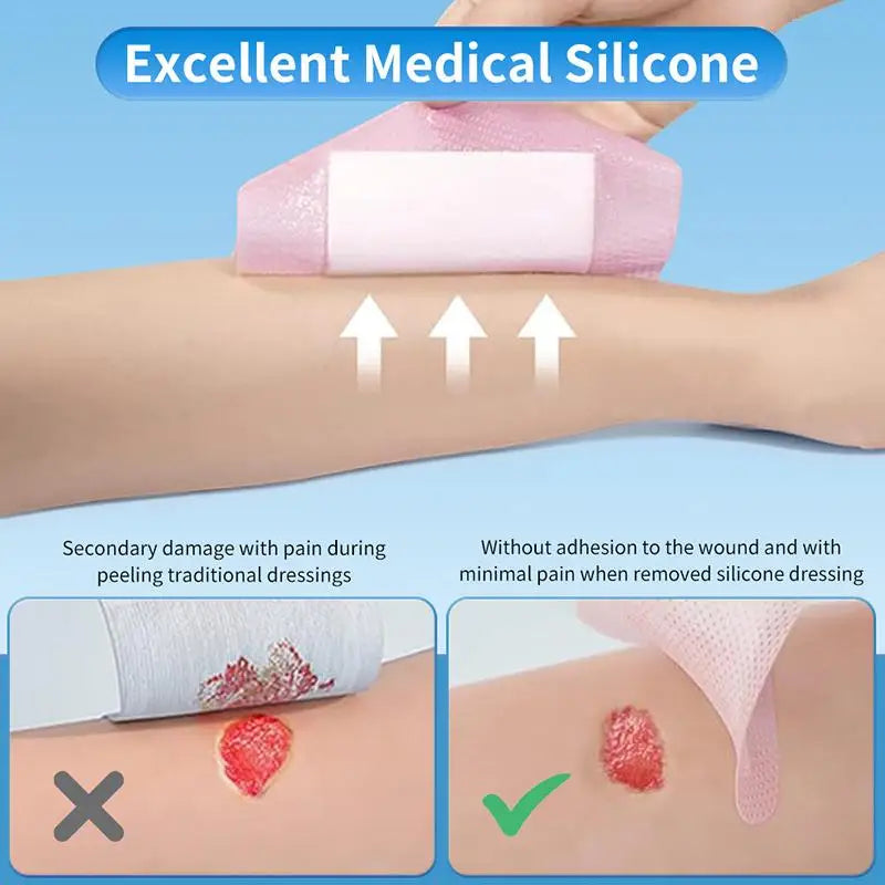 Waterproof Wound Dressing Bandage For Wound Care Absorbent Foam Pad Band-aid Silicone Polyurethane Foam Dressing Peaceful Pleasures Health and Wellness