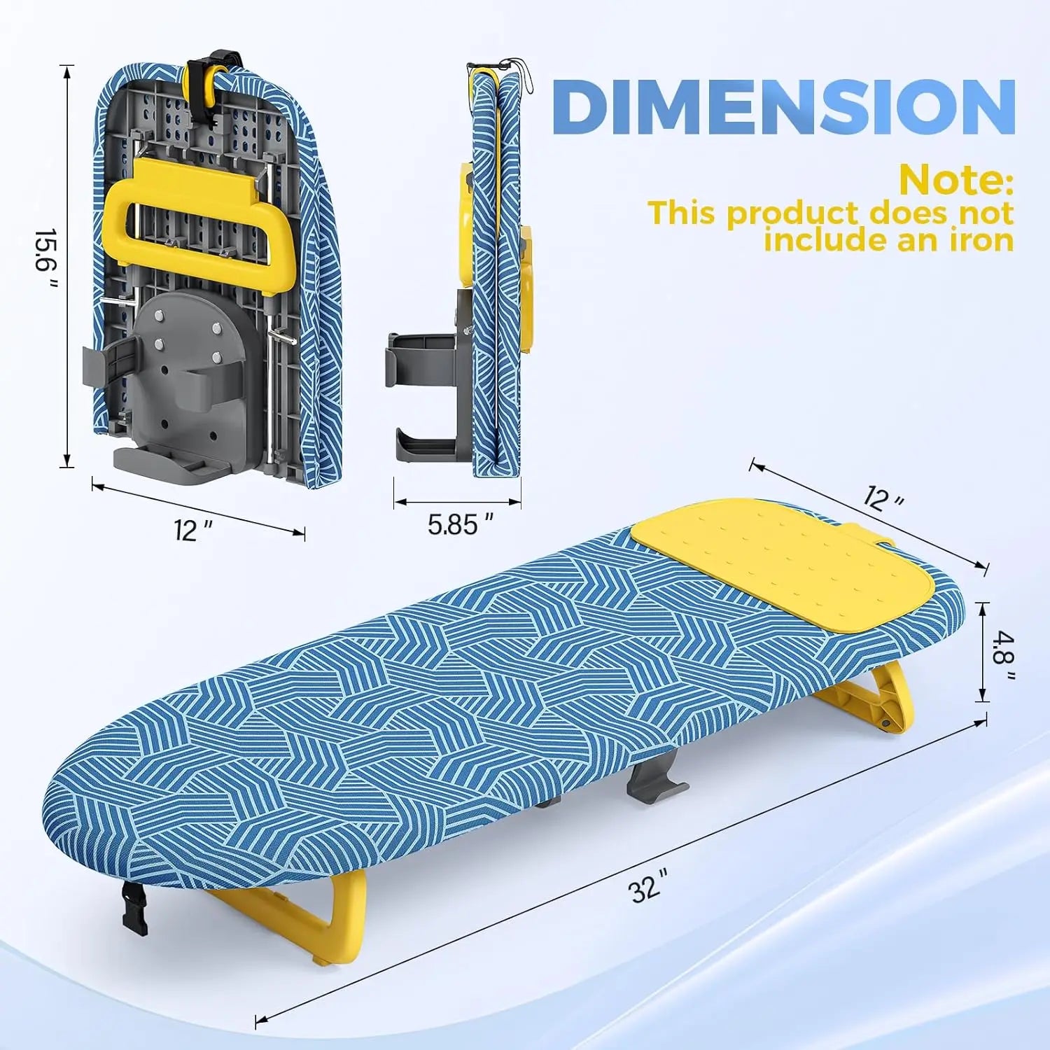 Compact Foldable Ironing Board with Iron Holder – Portable for Travel & Dorm Peaceful Pleasures Health and Wellness