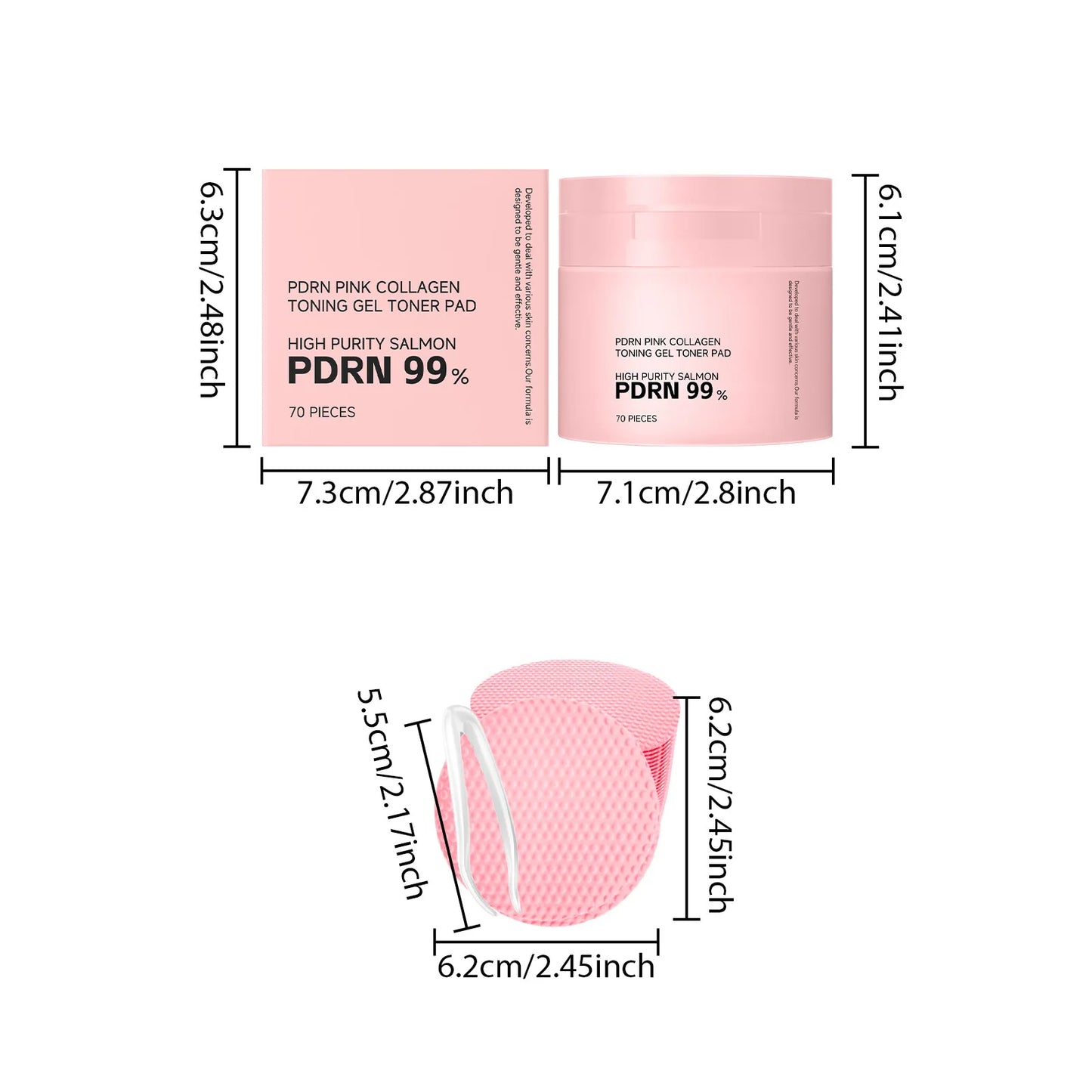 PDRN Collagen Toner Pads Repair Skin Barrier Calm Redness Hydrate Skin Reduce Skin Fine Lines Brighten Dullness Facial Toner Pad Peaceful Pleasures Health and Wellness