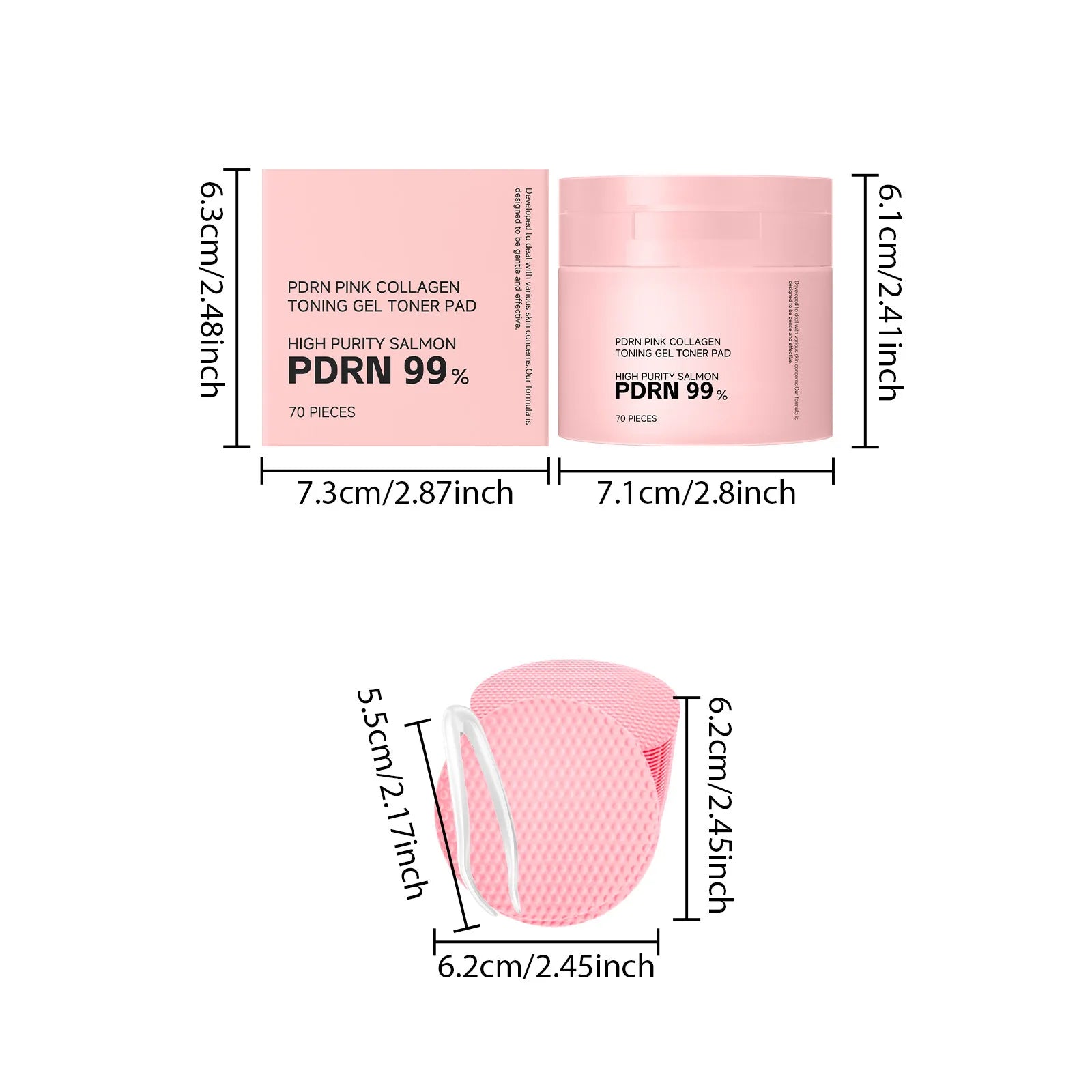 PDRN Collagen Toner Pads Repair Skin Barrier Calm Redness Hydrate Skin Reduce Skin Fine Lines Brighten Dullness Facial Toner Pad Peaceful Pleasures Health and Wellness