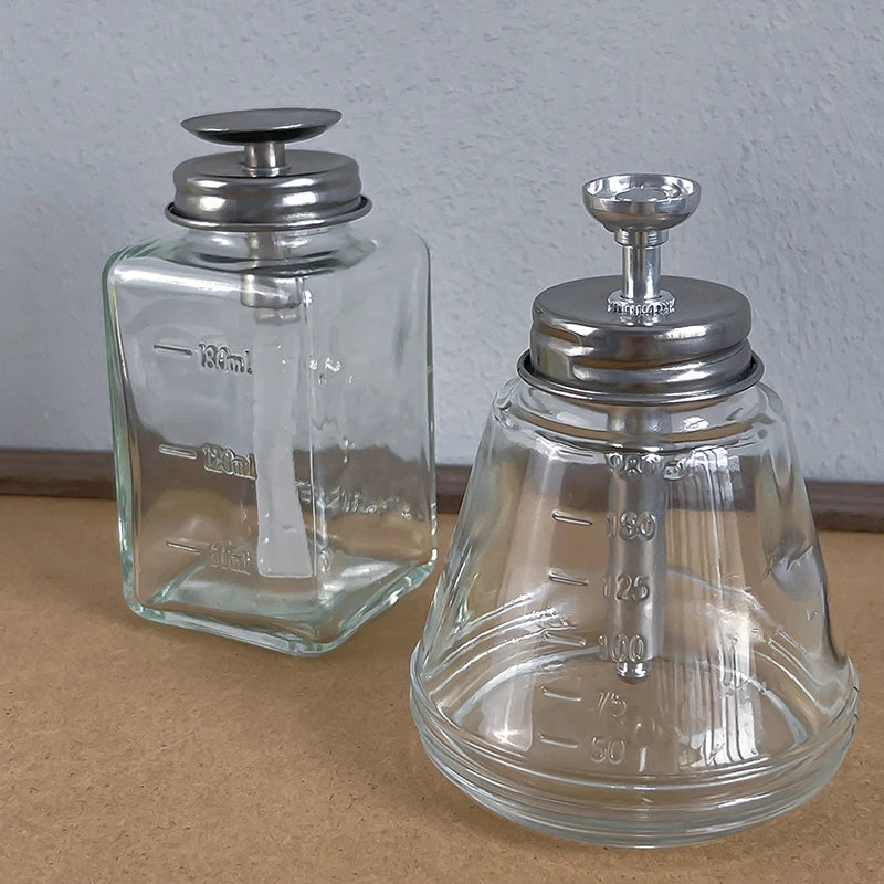 180ml Push Down Glass Empty Pump Dispenser For Nail Polish Alcohol Makeup Remover Clear Refillable Bottle Liquid Cleanser Storag Peaceful Pleasures Health and Wellness