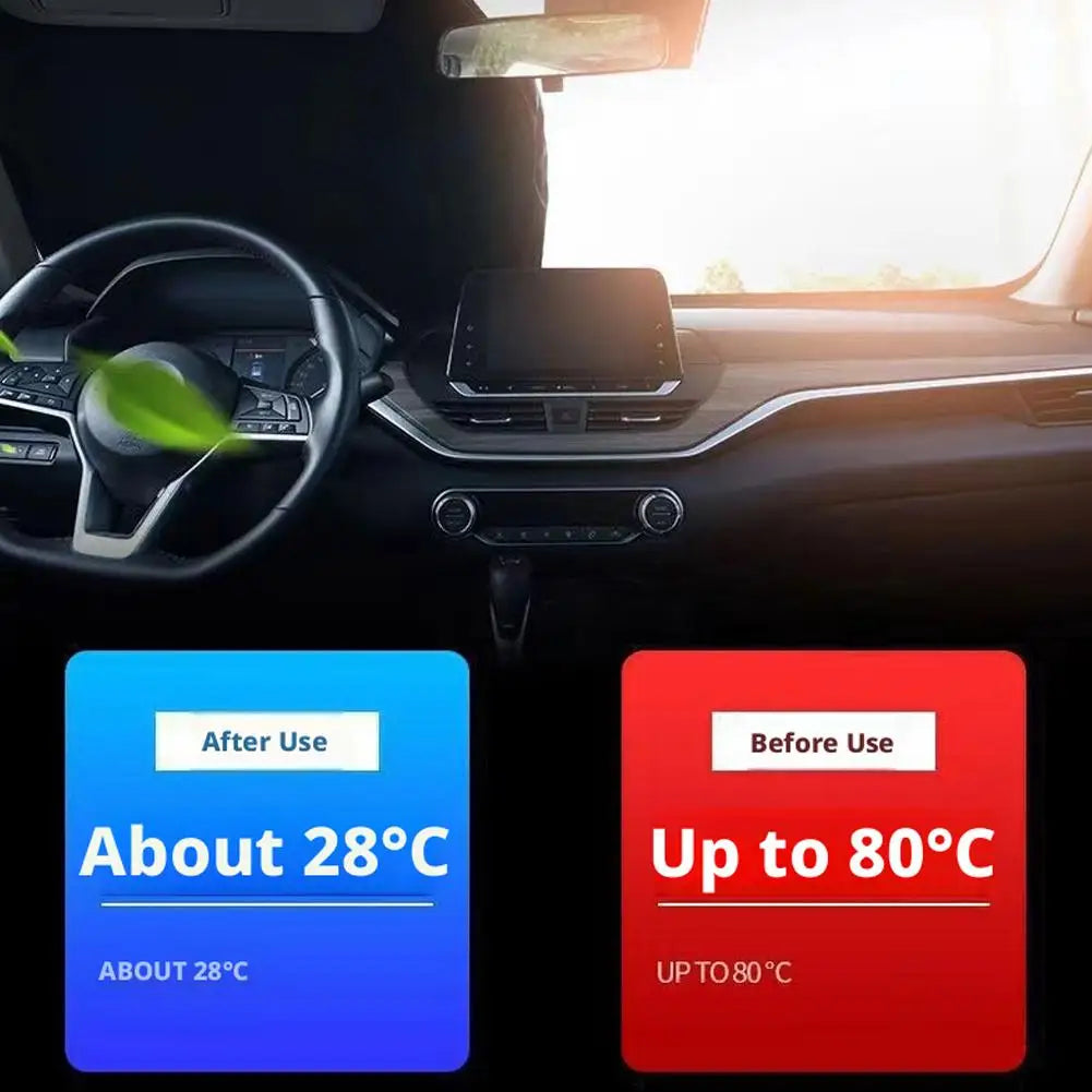 Car Front Windshield Sun Visor Reflect Sunlight Block UV Rays Foldable Sun Protection Heat Insulation Car Full Package Sun Visor Peaceful Pleasures Health and Wellness