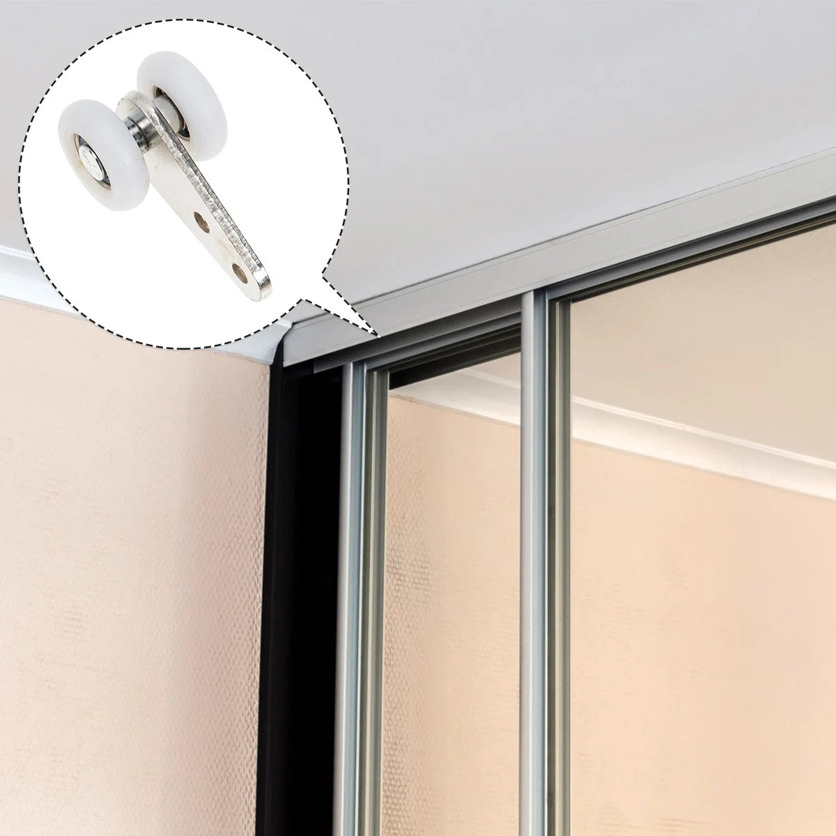4pcs Curtain Rod Slider Sliding Door Wheel Door Pulley Gate Roller For Window Curtain Wheel Picture Bathroom Sliding Door Roller Peaceful Pleasures Health and Wellness