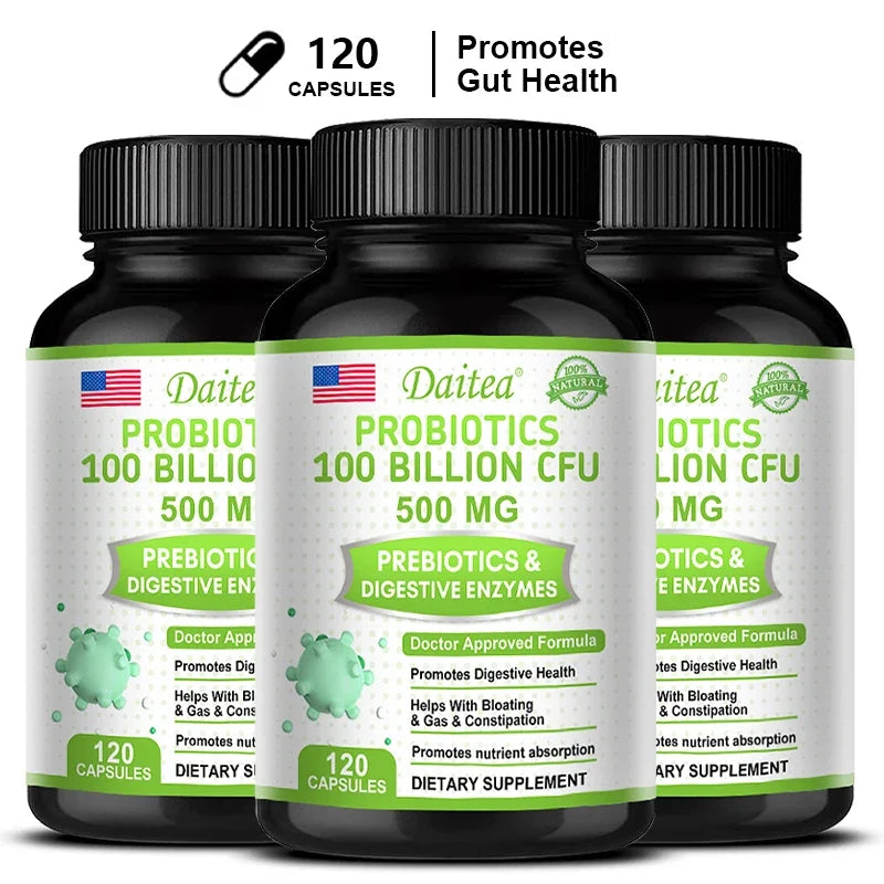 Organic Probiotics Capsules Supplement 100 Billion CFU 500mg Probiotics Helps Gut Health, Balanced Gut Probiotics Peaceful Pleasures Health and Wellness