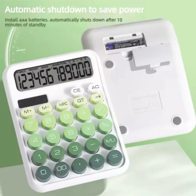 Novel and aesthetically pleasing solar calculator with gradient button batteries, suitable for home, school, and office supplies Peaceful Pleasures Health and Wellness