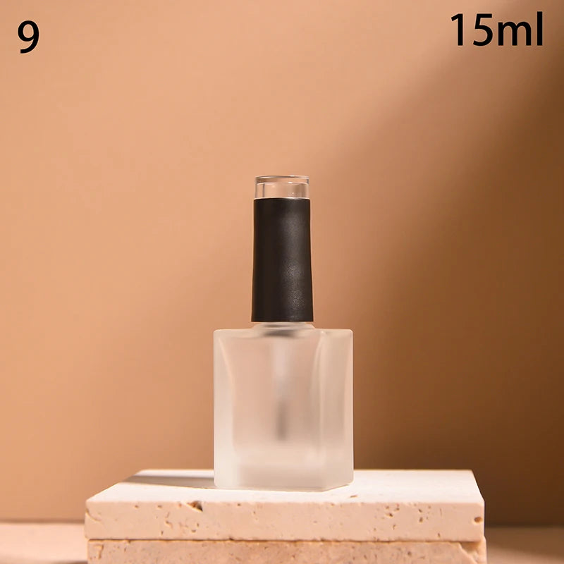 15ml Frosted Glass Nail Polish Bottle with Brush – DIY Nail Art