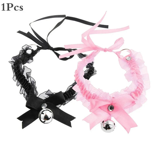 Fashion Women Gothic Simple Sexy Lace Collar Pendant Bow Knot Bell Peaceful Pleasures Health and Wellness