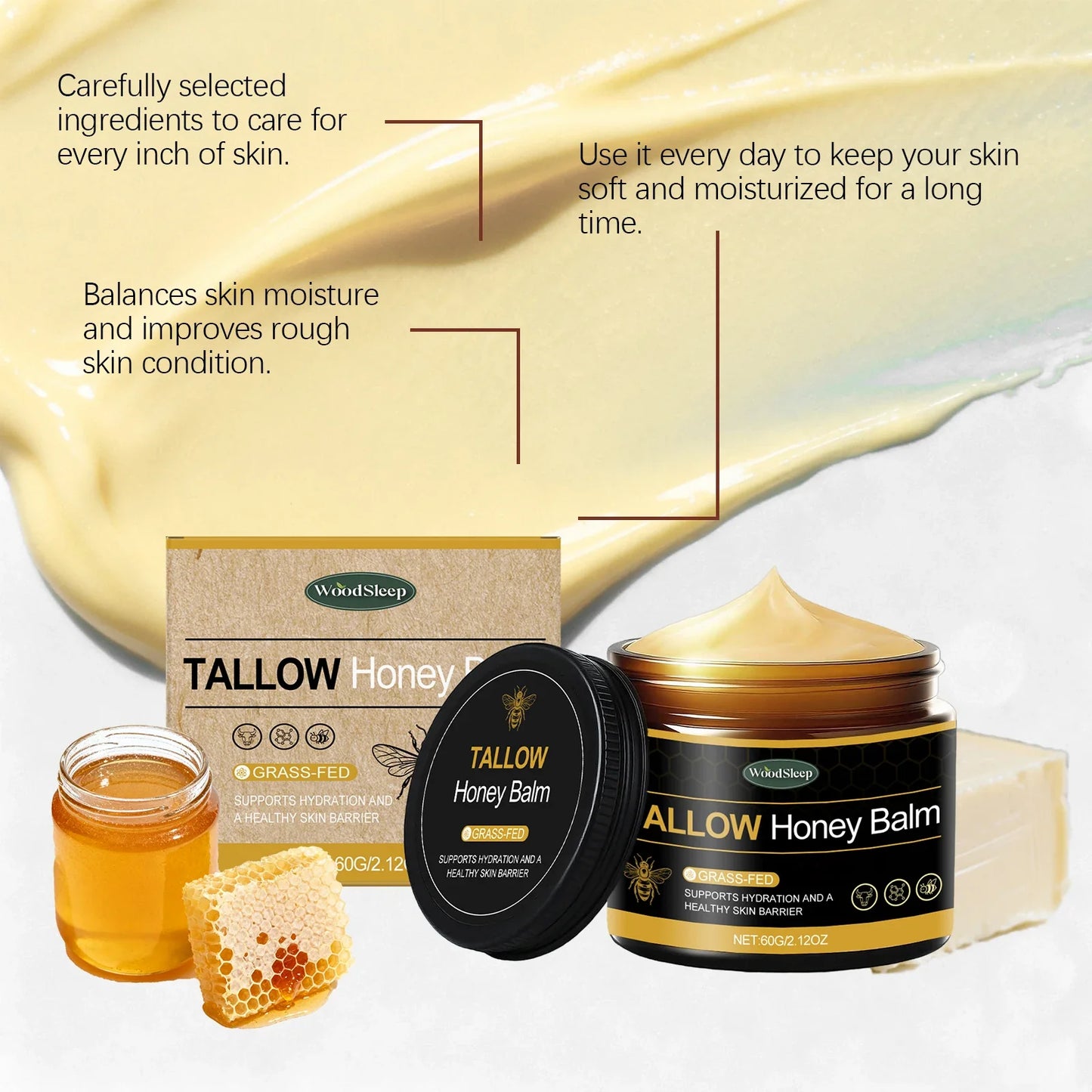 Tallow Honey Face & Body Cream – Deep Moisture Sensitive Skin