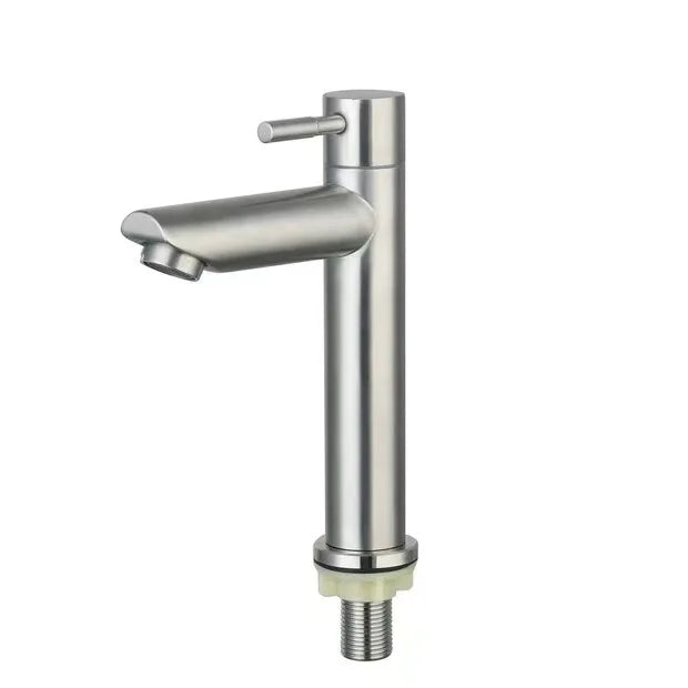 304 Stainless Steel Single Cold Basin Faucet | Deck Mount G1/2