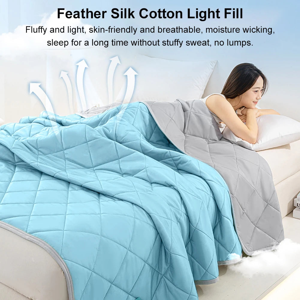 Summer Cooling Blanket – Lightweight Cold Feeling Quilt for Bedroom & Living Room Peaceful Pleasures Health and Wellness