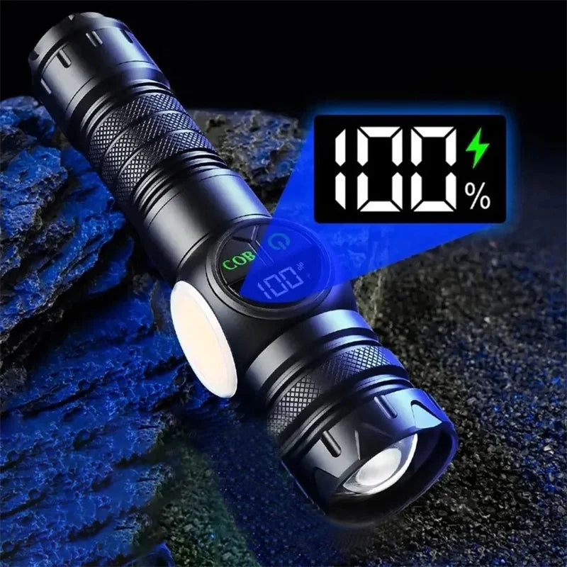 Mikenoon 2000LM USB Rechargeable Tactical LED Flashlight & COB
