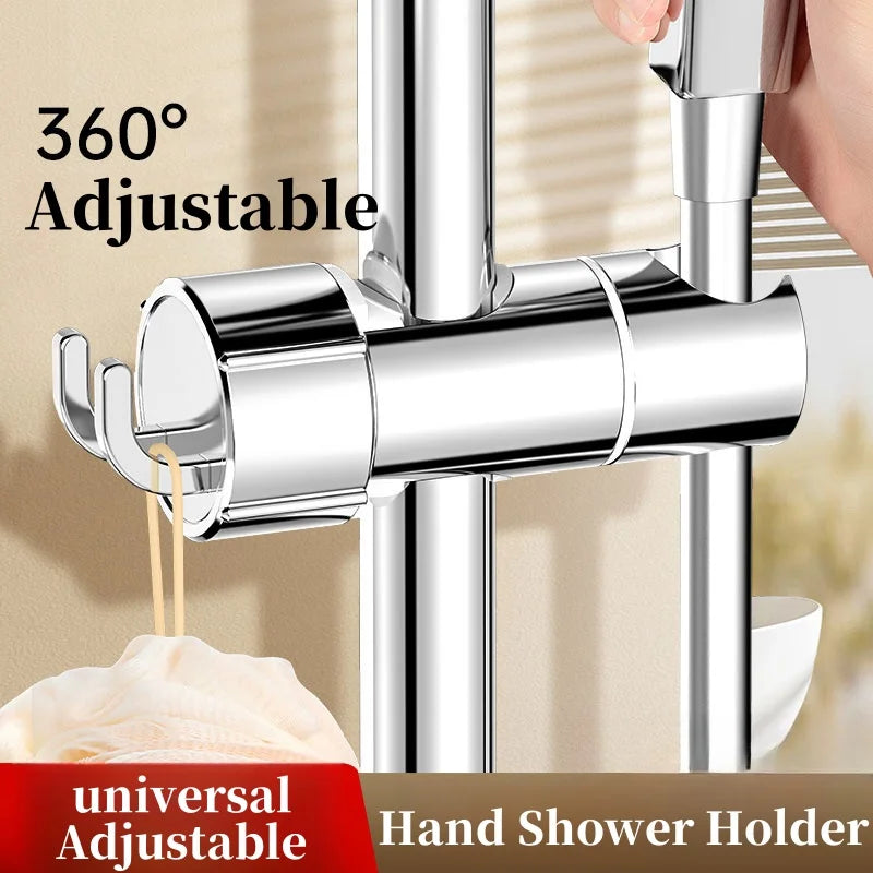 360° Adjustable Shower Head Holder – Wall Mount Slide Bar Bracket