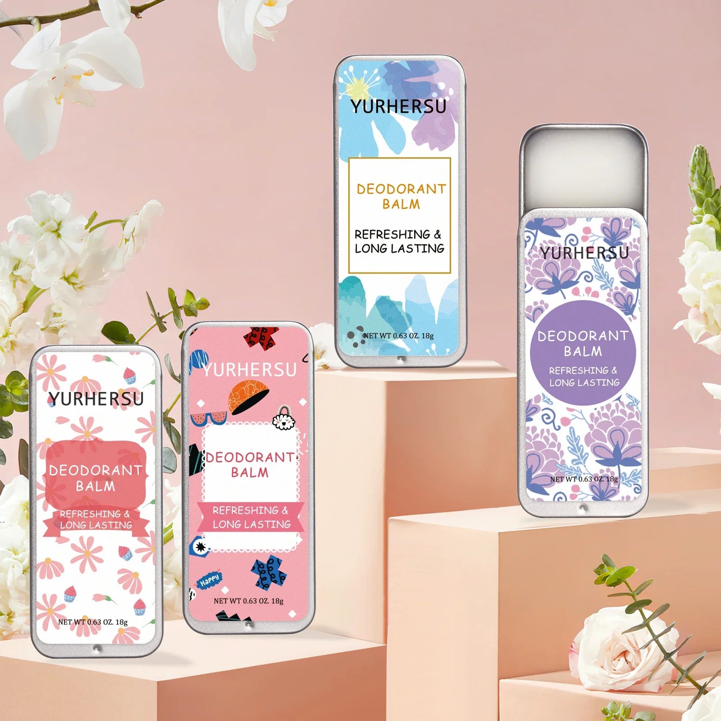 YURHERSU 4-Piece Deodorant Stick Set – Unisex Body Freshness