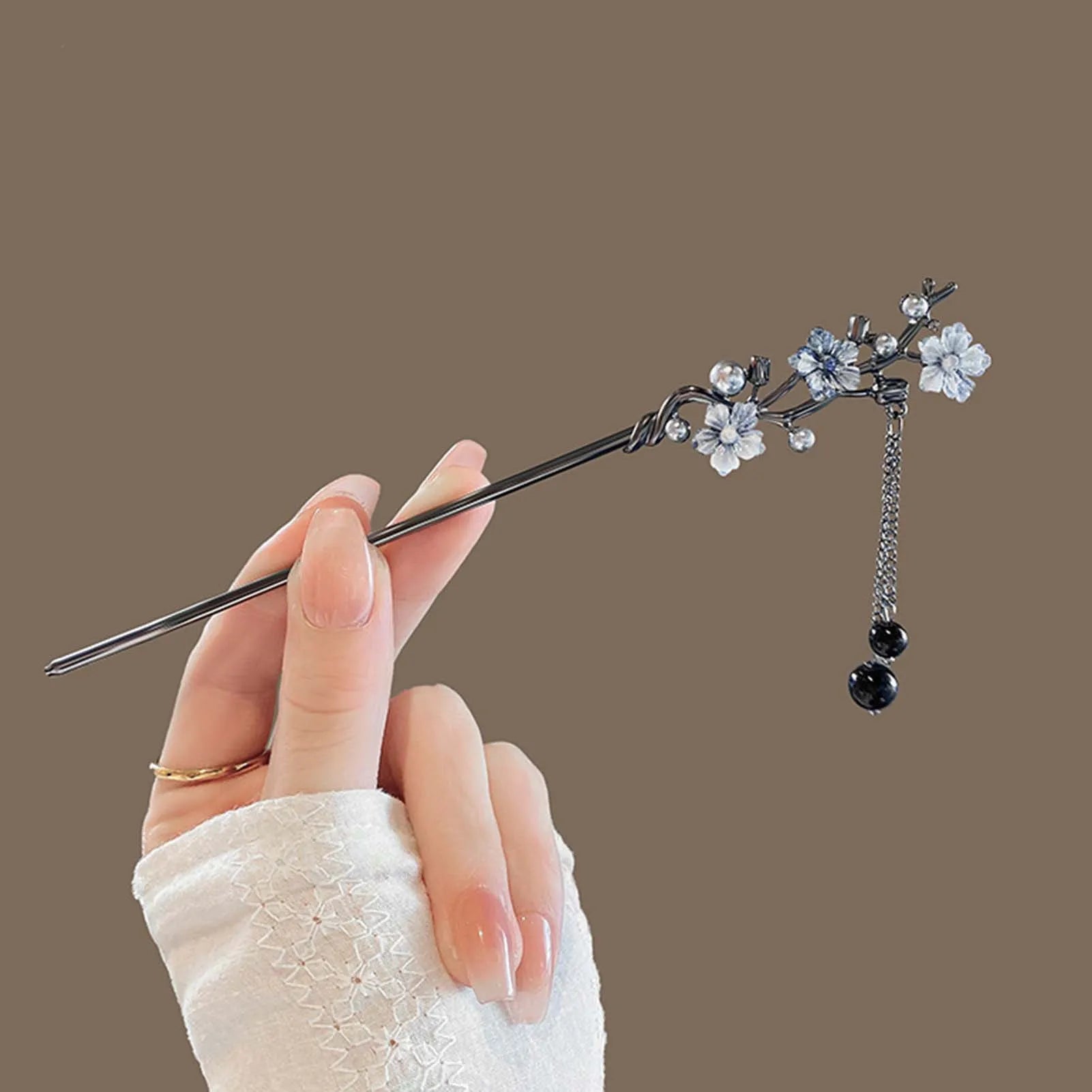 Women Elegant Hair Chignon with Tassel Fine Workmanship Long Straight Hair Stick for Hair DIY Accessory Hair Styling Peaceful Pleasures Health and Wellness