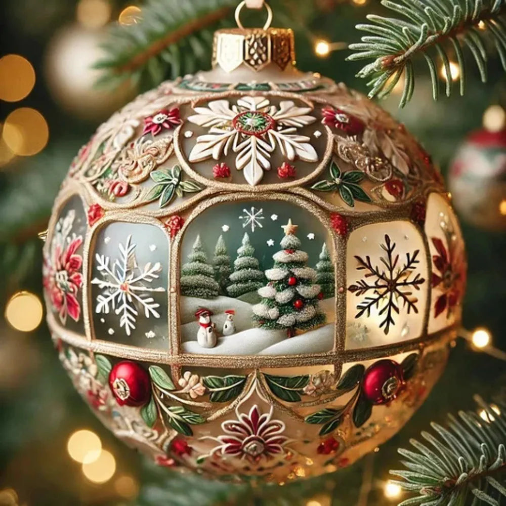 2D Acrylic Christmas Tree Ornaments – 7-Piece Flat Pendant Set