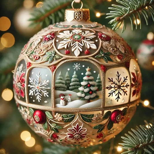 2D Acrylic Christmas Tree Ornaments – 7-Piece Flat Pendant Set Christmas Tree Ornaments Oasis Select 06