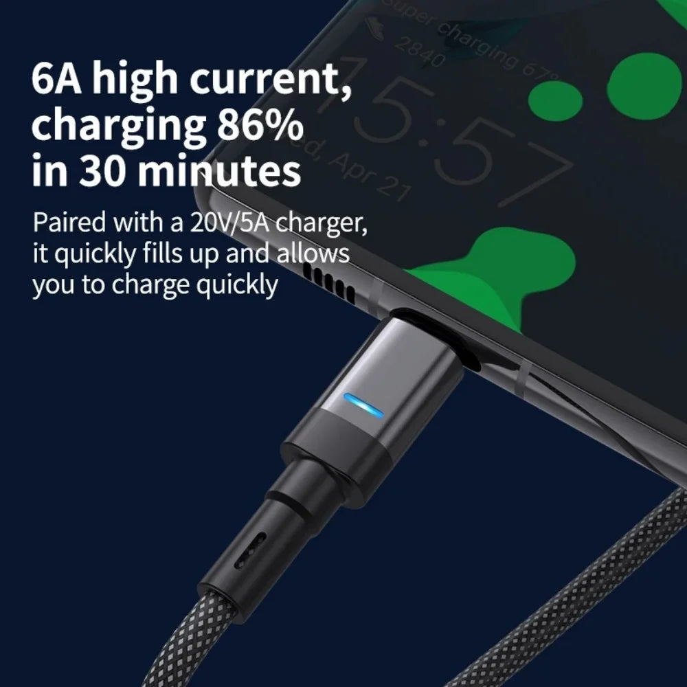 100W 6A USB A to Type C Fast Charging Cable Auto Power-Off Nylon Braided Charger Cord for Samsung Xiaomi Huawei 1M/1.5M/2M Peaceful Pleasures Health and Wellness