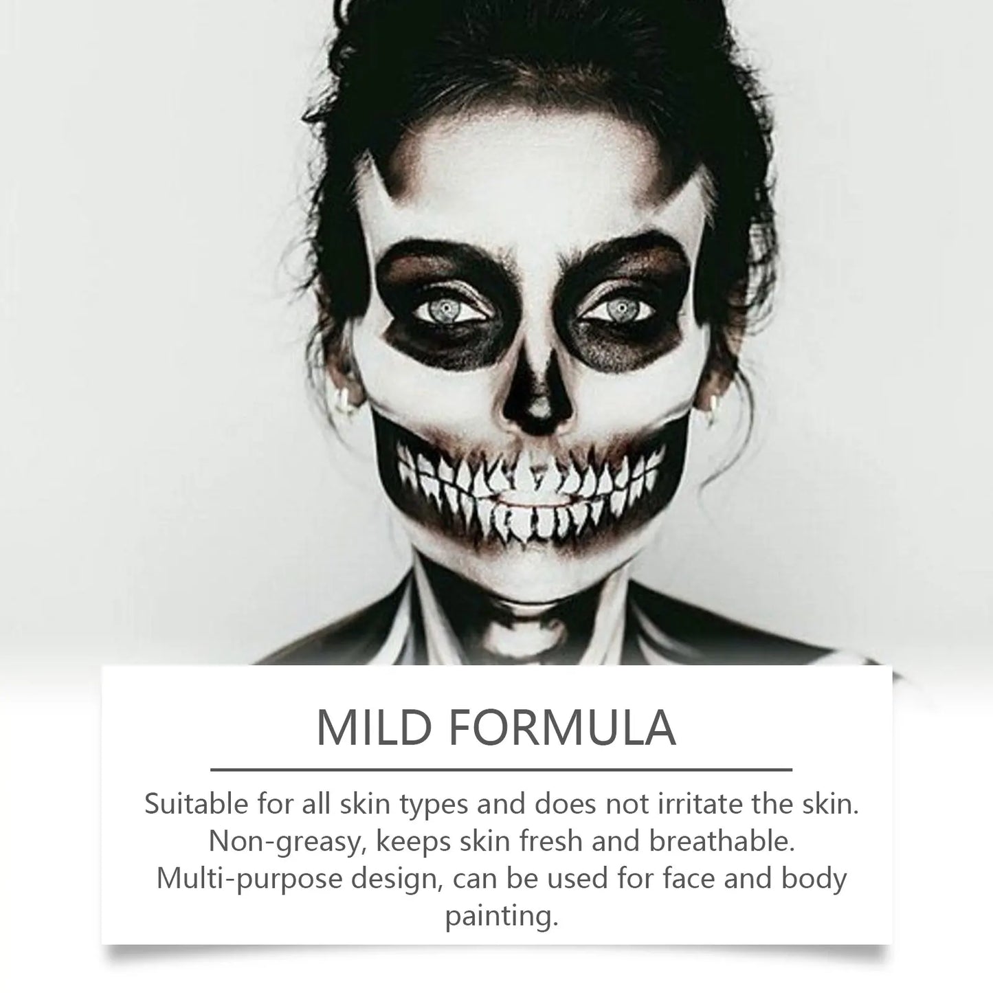 Halloween Face & Body Paint Kit – Black White Clown Makeup Set Peaceful Pleasures Health and Wellness
