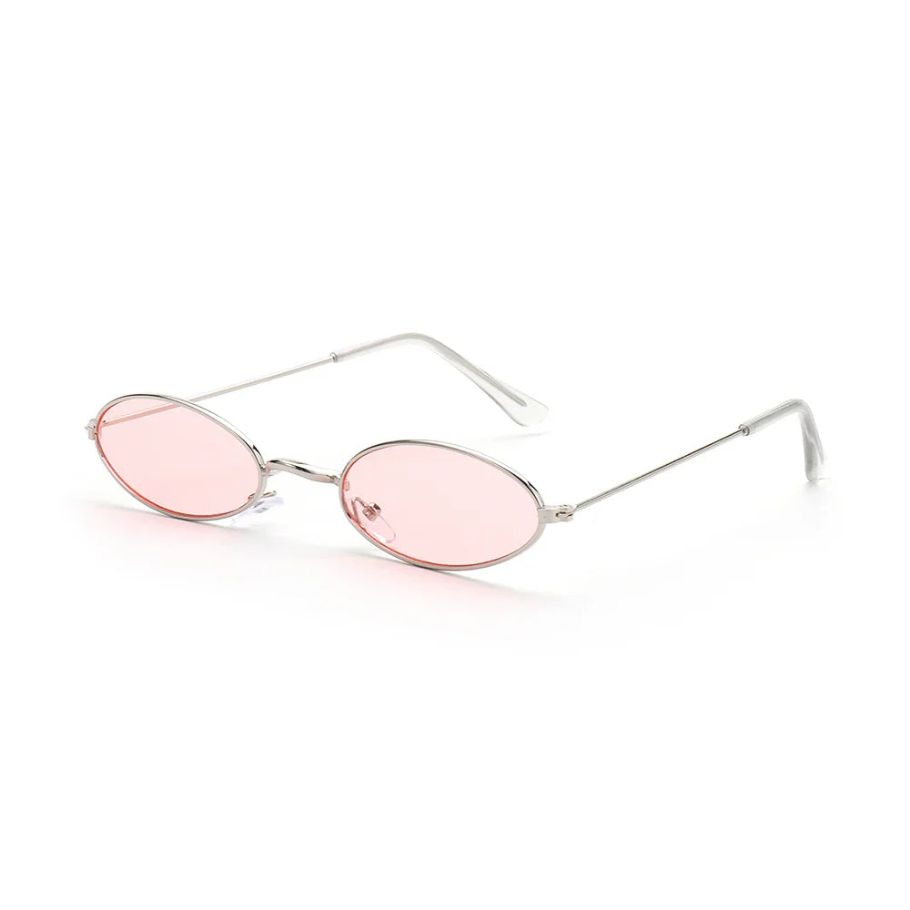 Retro Oval Sunglasses UV400 Vintage Unisex Alloy Frame