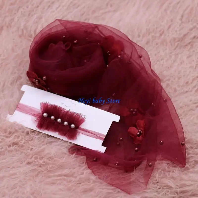Newborn Baby Photography Props Wrap & Headband Set
