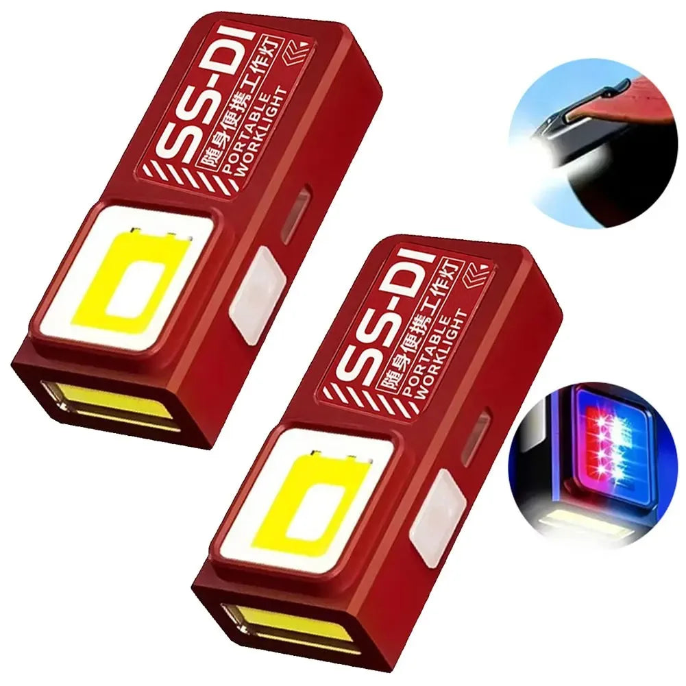 Mini COB LED Flashlight USB-C Rechargeable Magnetic Clip EDC