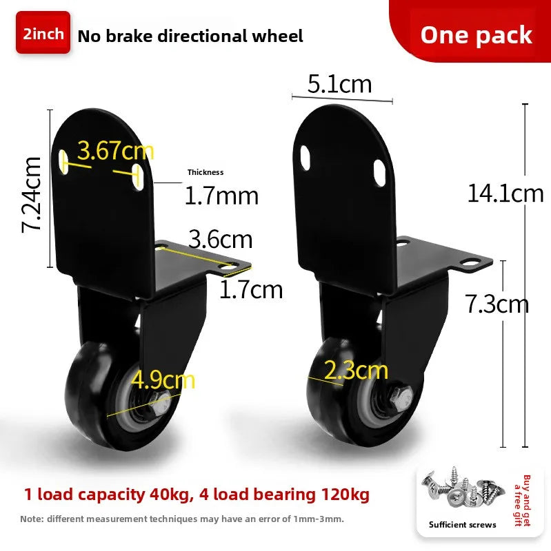 Side-Mount Silent Rubber Caster Wheel for Furniture – 20KG