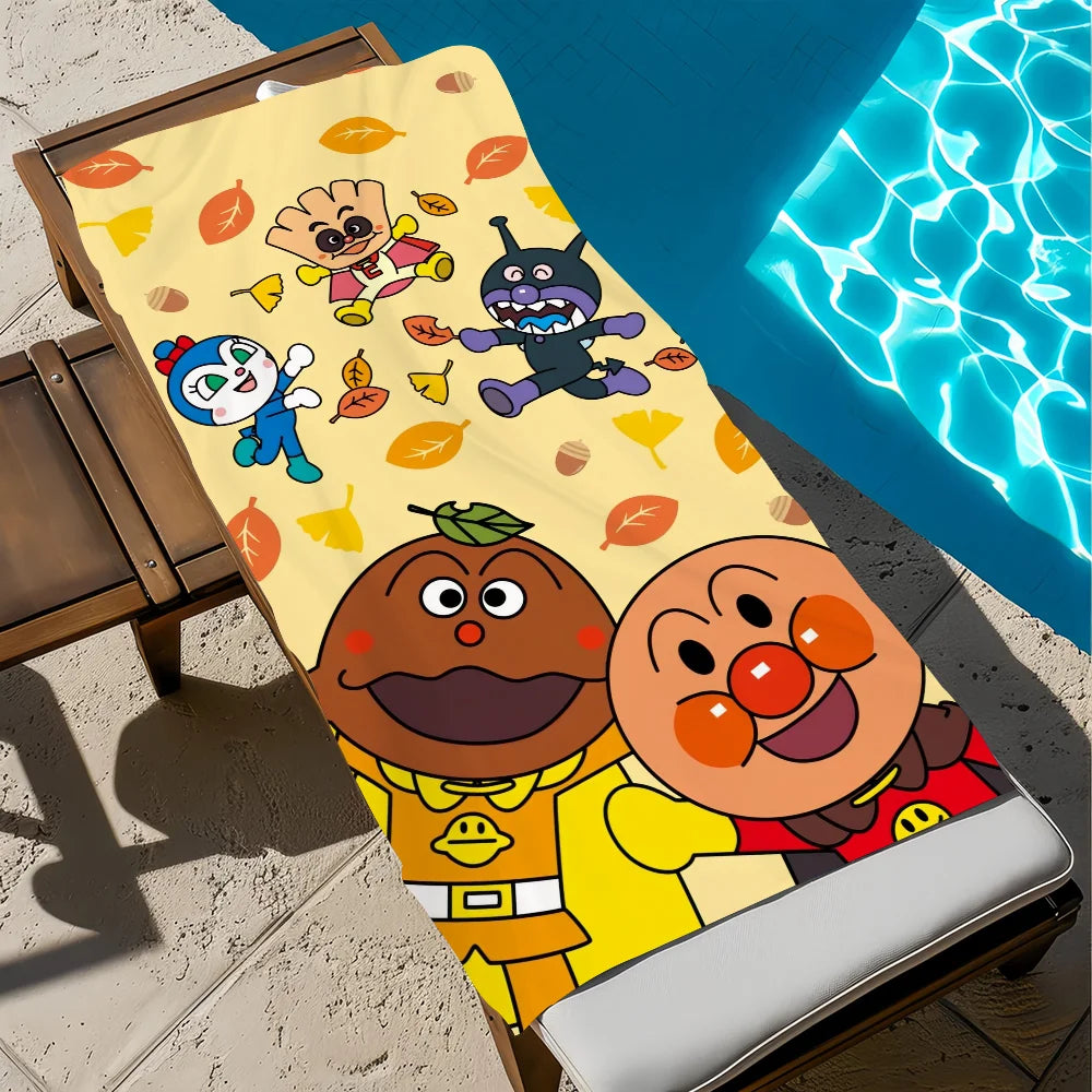Anpanman Cartoon Quick-Dry Beach Towel | Soft Pool & Travel Quick-Dry Beach Towel Peaceful Pleasures Health and Wellness z2 STJ150x200CM