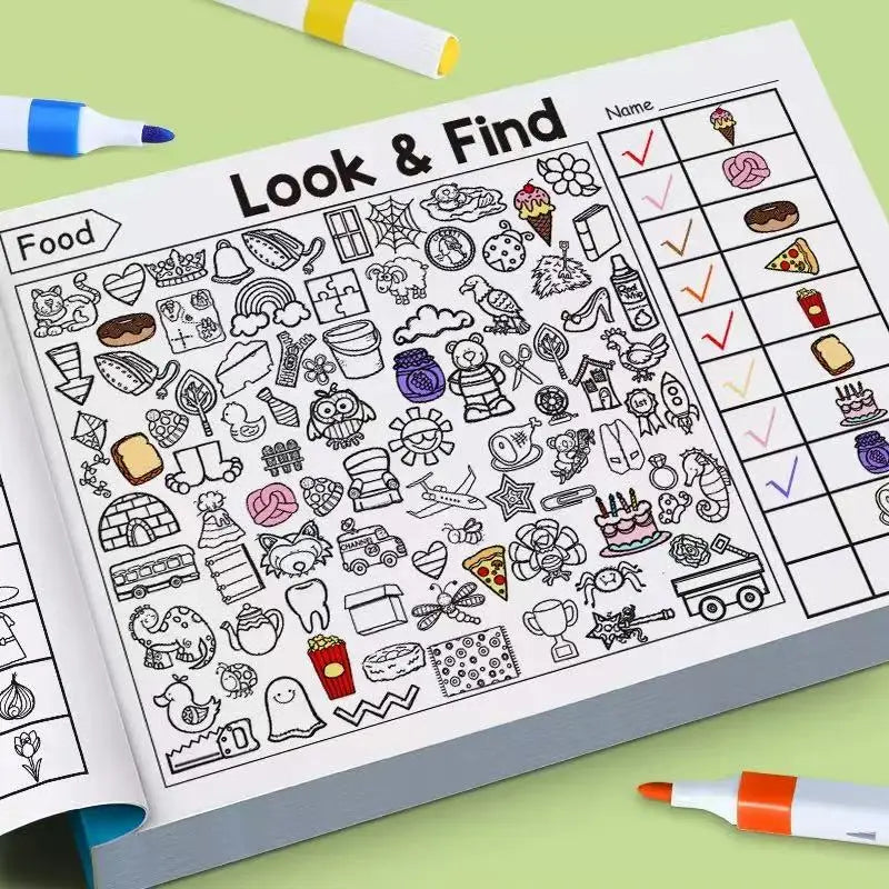Look Find Shape Workbook Kids Drawing Notebook 32-Page Coloring Book