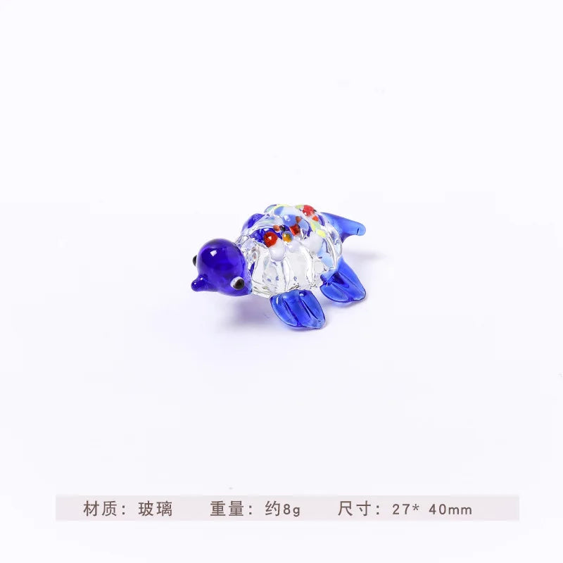Attractive Miniature Handicraft Long Lasting Miniature Decor Adorable Decorative Wear-resistant Glass Mini Figures Home Decor Peaceful Pleasures Health and Wellness blue
