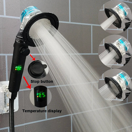 3-Mode High Pressure Turbo Fan Shower Head | Water Saving Handheld Shower Head Oasis Select