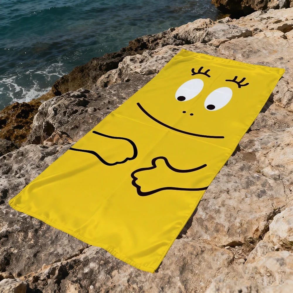 Barbapapa Cartoon Quick-Dry Beach Towel | Soft Pool Travel Towel