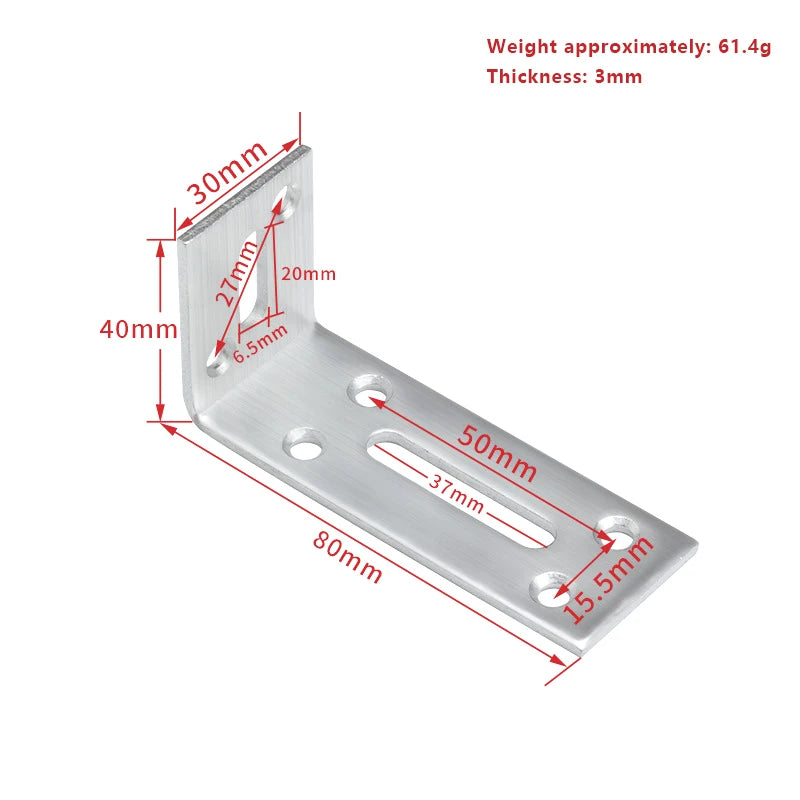 90° L Corner Bracket – Iron Joint Fastener for Furniture & Cabinets