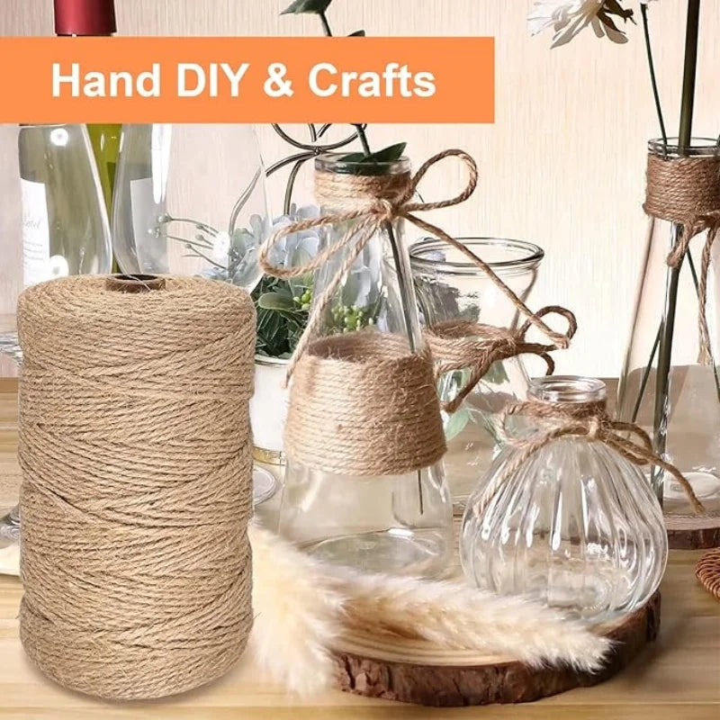 Natural Jute Twine Brown Hemp String for Crafts, Garden & Gifts