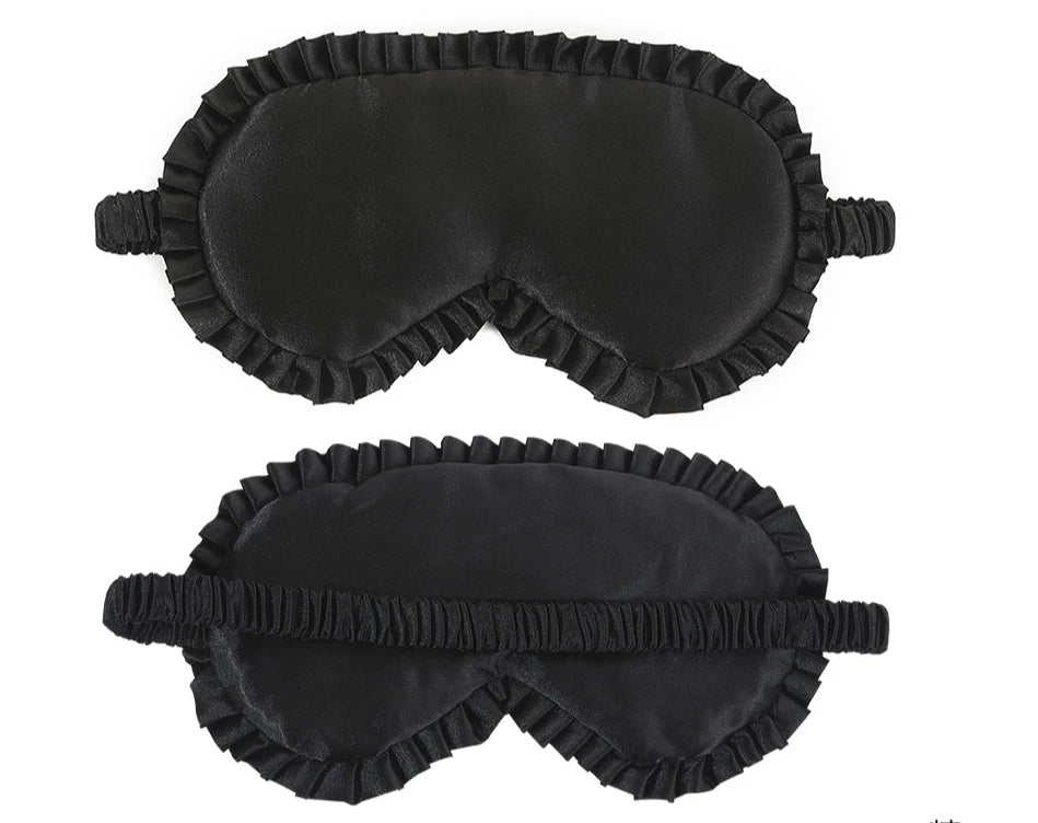 Premium Silk Sleep Eye Mask – Lace Trim Lightproof Blindfold