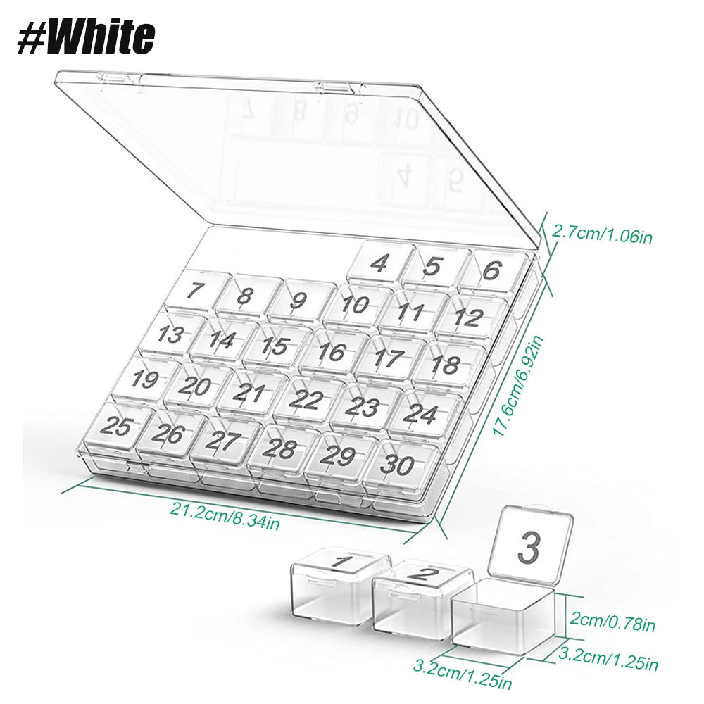 1Pcs Monthly Pill Organizer, 30 Day Pill Box, 4 Weeks One Month Pill Cases, Large Compartments Medicine Organizer for Vitamins Peaceful Pleasures Health and Wellness WHITE