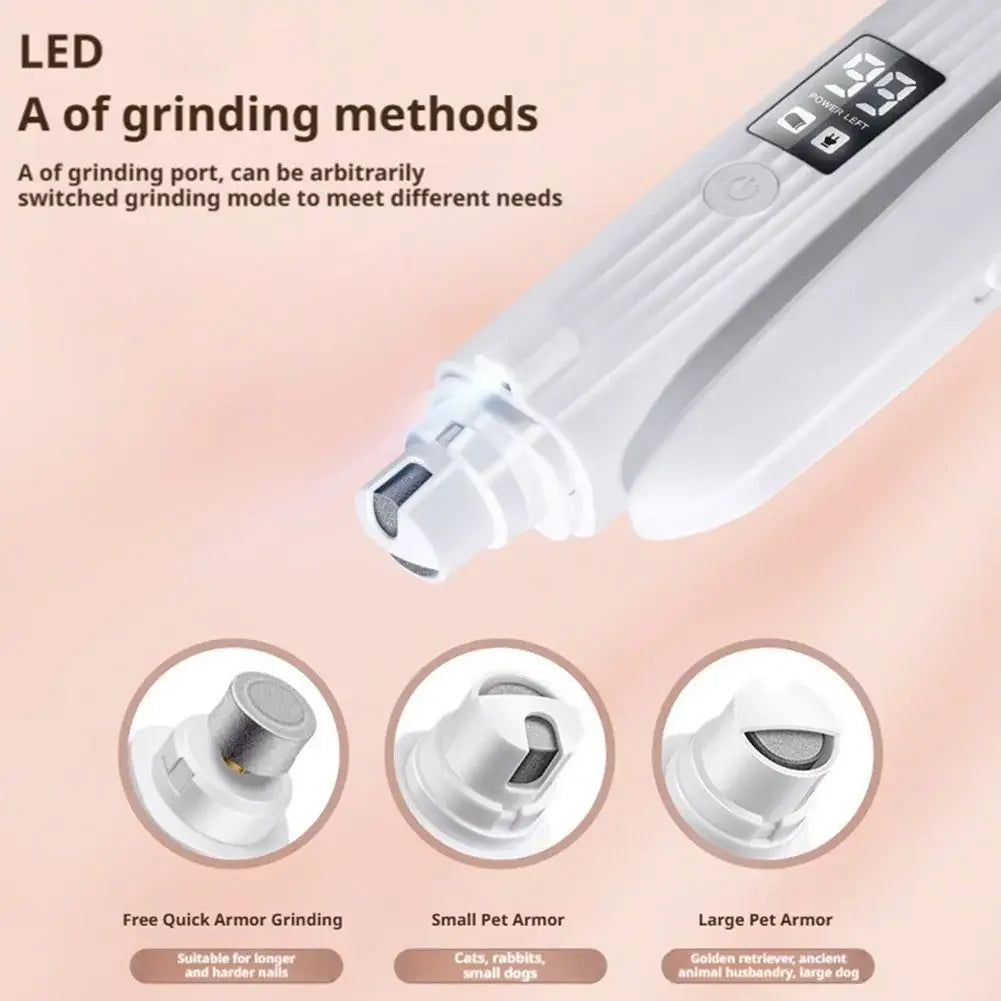Pet Nail Clipper Trimmer with LED Light USB Rechargeable Electric Nail Clipper Display Nail Grinder Prevent Injury Low Noise Peaceful Pleasures Health and Wellness