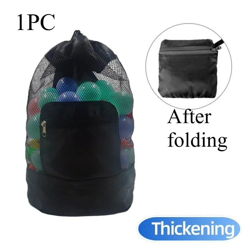 Foldable Mesh Beach Bag | Drawstring Backpack Travel Organizer
