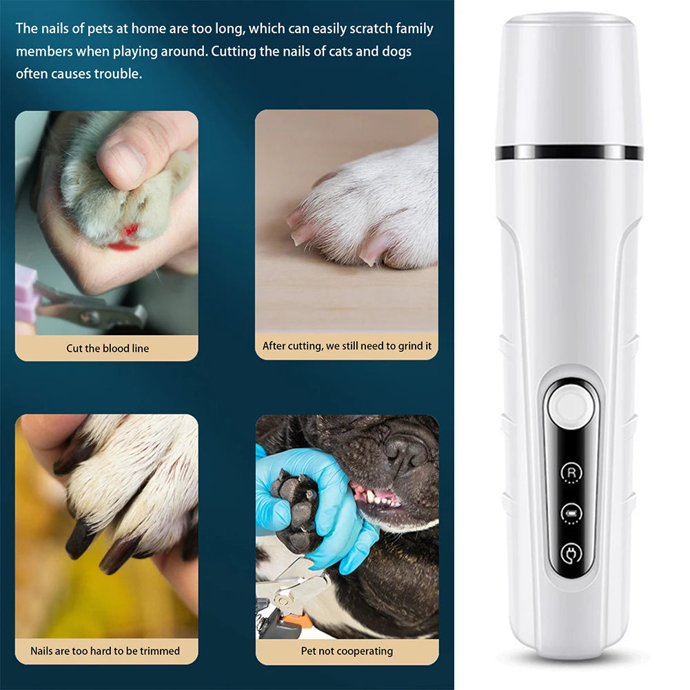 High Power Bass Led Light Professional Pet Electric Nail Grinder Dog Cat Nail Clippers Animal Trimmer Pet Paw Grooming Care Tool Peaceful Pleasures Health and Wellness